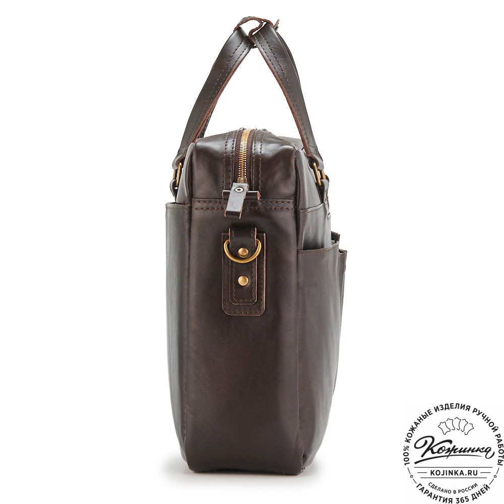 Кожаная деловая сумка "Хантер" (коричневая)